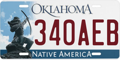 OK license plate 340AEB