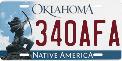 OK license plate 340AFA