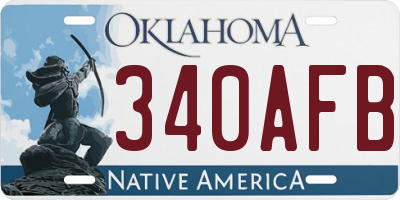OK license plate 340AFB