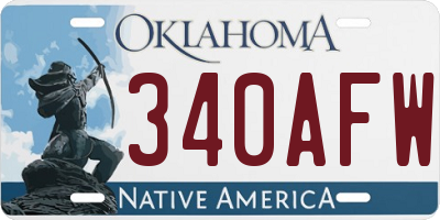 OK license plate 340AFW