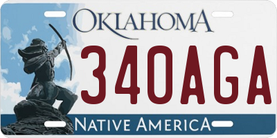 OK license plate 340AGA
