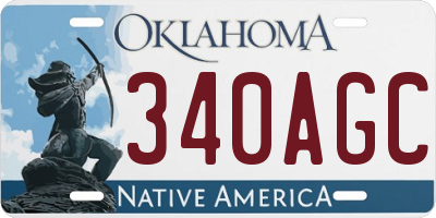 OK license plate 340AGC