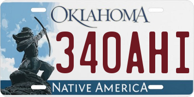 OK license plate 340AHI