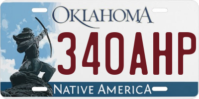 OK license plate 340AHP