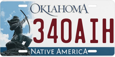 OK license plate 340AIH