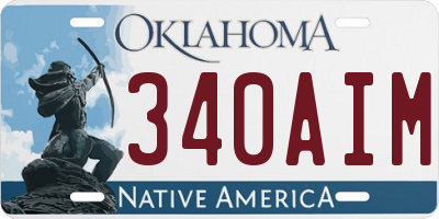 OK license plate 340AIM