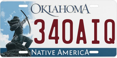 OK license plate 340AIQ
