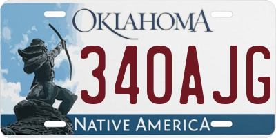 OK license plate 340AJG