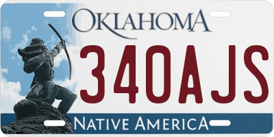 OK license plate 340AJS
