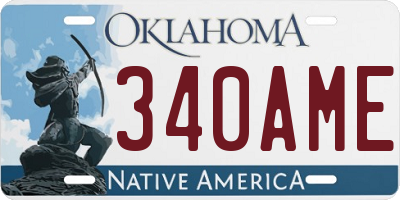 OK license plate 340AME