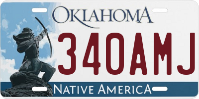 OK license plate 340AMJ