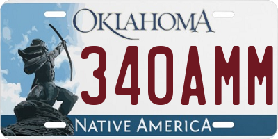 OK license plate 340AMM
