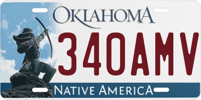 OK license plate 340AMV
