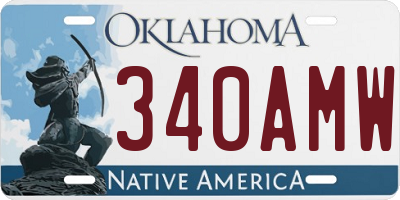 OK license plate 340AMW