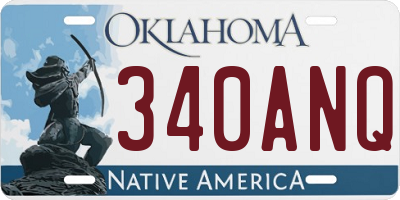 OK license plate 340ANQ