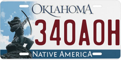 OK license plate 340AOH