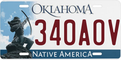 OK license plate 340AOV