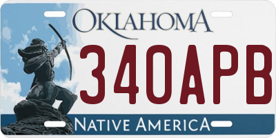 OK license plate 340APB