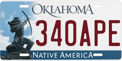 OK license plate 340APE