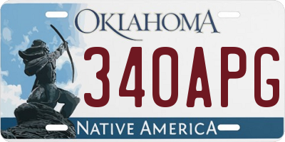 OK license plate 340APG