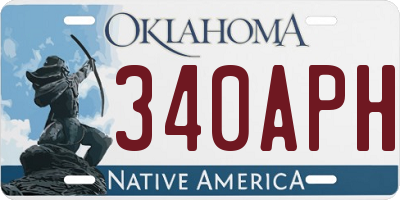 OK license plate 340APH