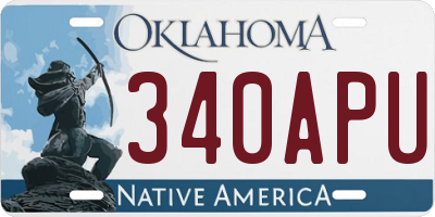 OK license plate 340APU