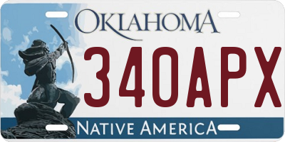 OK license plate 340APX