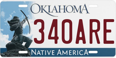 OK license plate 340ARE