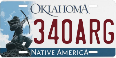 OK license plate 340ARG