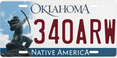 OK license plate 340ARW
