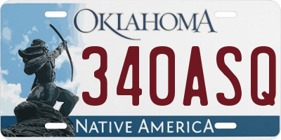 OK license plate 340ASQ