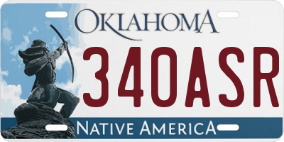 OK license plate 340ASR