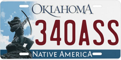 OK license plate 340ASS