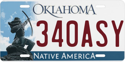 OK license plate 340ASY