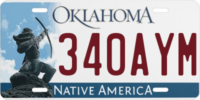 OK license plate 340AYM
