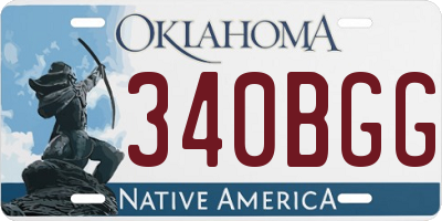 OK license plate 340BGG