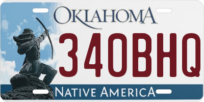 OK license plate 340BHQ