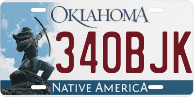 OK license plate 340BJK