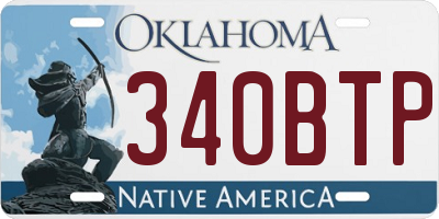 OK license plate 340BTP