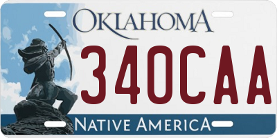 OK license plate 340CAA
