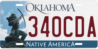 OK license plate 340CDA