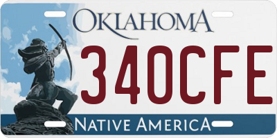 OK license plate 340CFE
