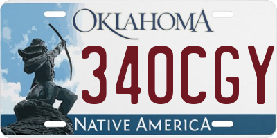 OK license plate 340CGY