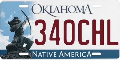 OK license plate 340CHL