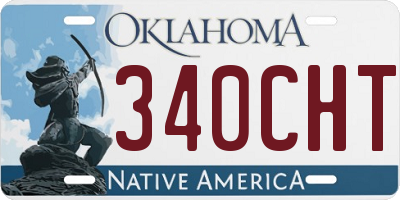 OK license plate 340CHT