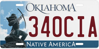 OK license plate 340CIA