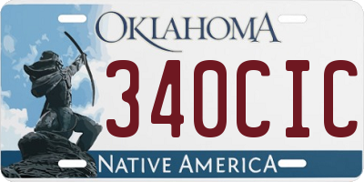 OK license plate 340CIC