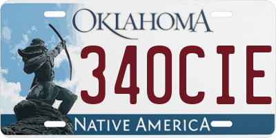 OK license plate 340CIE
