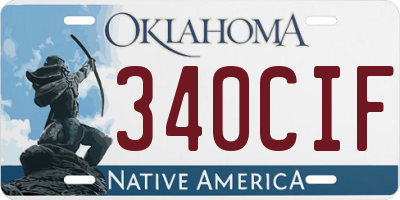 OK license plate 340CIF