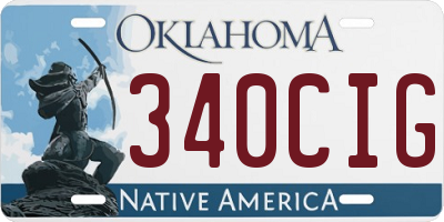 OK license plate 340CIG